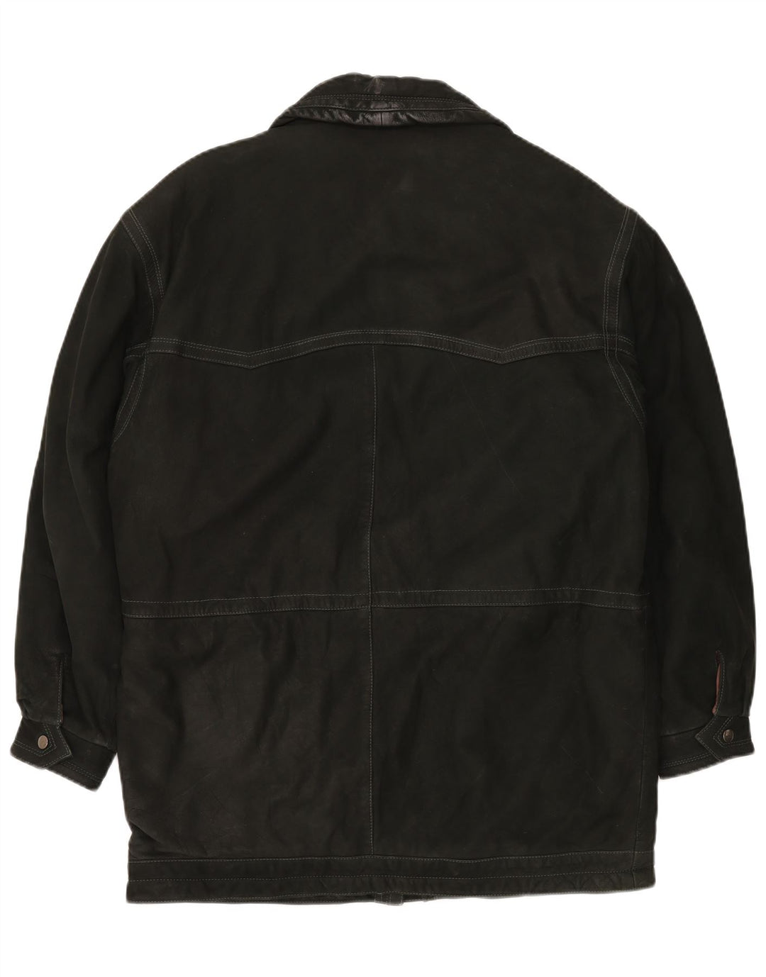 VINTAGE Ανδρικό Δερμάτινο Παλτό IT 52 XL Μαύρο Δερμάτινο