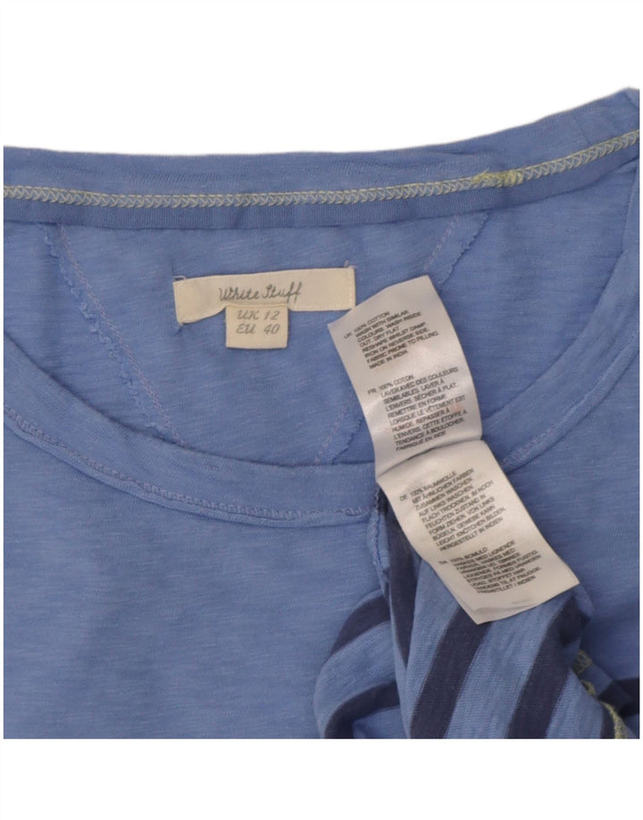 White Stuff Γυναικείο T-Shirt Top UK 12 μεσαίο μπλε ριγέ βαμβακερό
