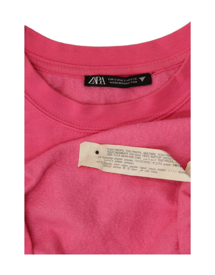 Zara Γυναικεία φούτερ μεγάλου μεγέθους Jumper UK 10 Small Pink Polyester