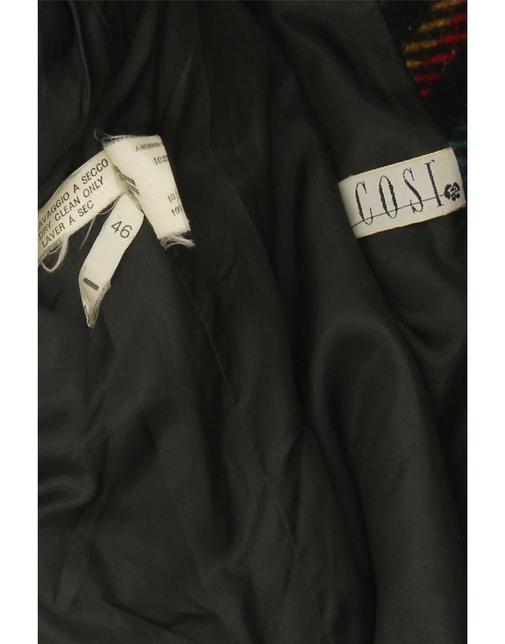 Vintage γυναικείο τζάκετ 1 κουμπιού Blazer IT 46 Μεγάλο πολύχρωμο τσεκ