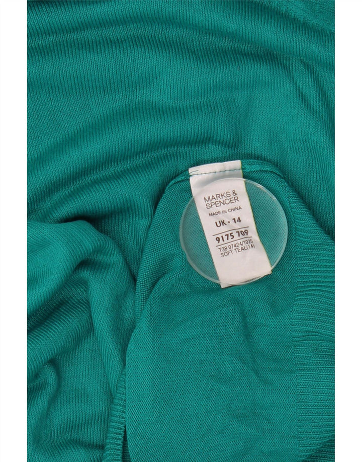 Marks & Spencer Γυναικείο πουλόβερ με ρολό λαιμόκοψη UK 14 Μεσαίο πράσινο