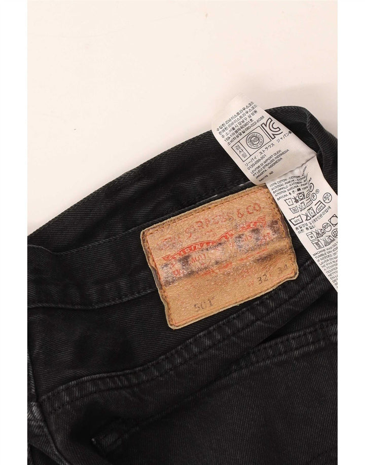 Levi's Mens 501 Straight Jeans W32 L34 Μαύρο βαμβακερό