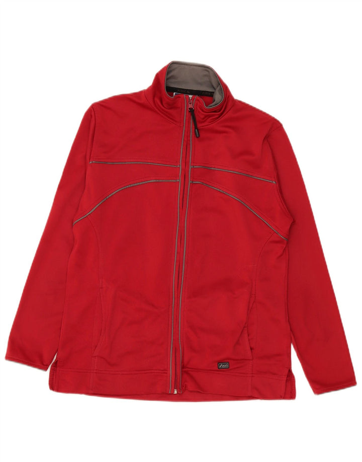 Γυναικεία φόρμα γυμναστικής Asics Top Jacket UK 16 Large Red Polyester