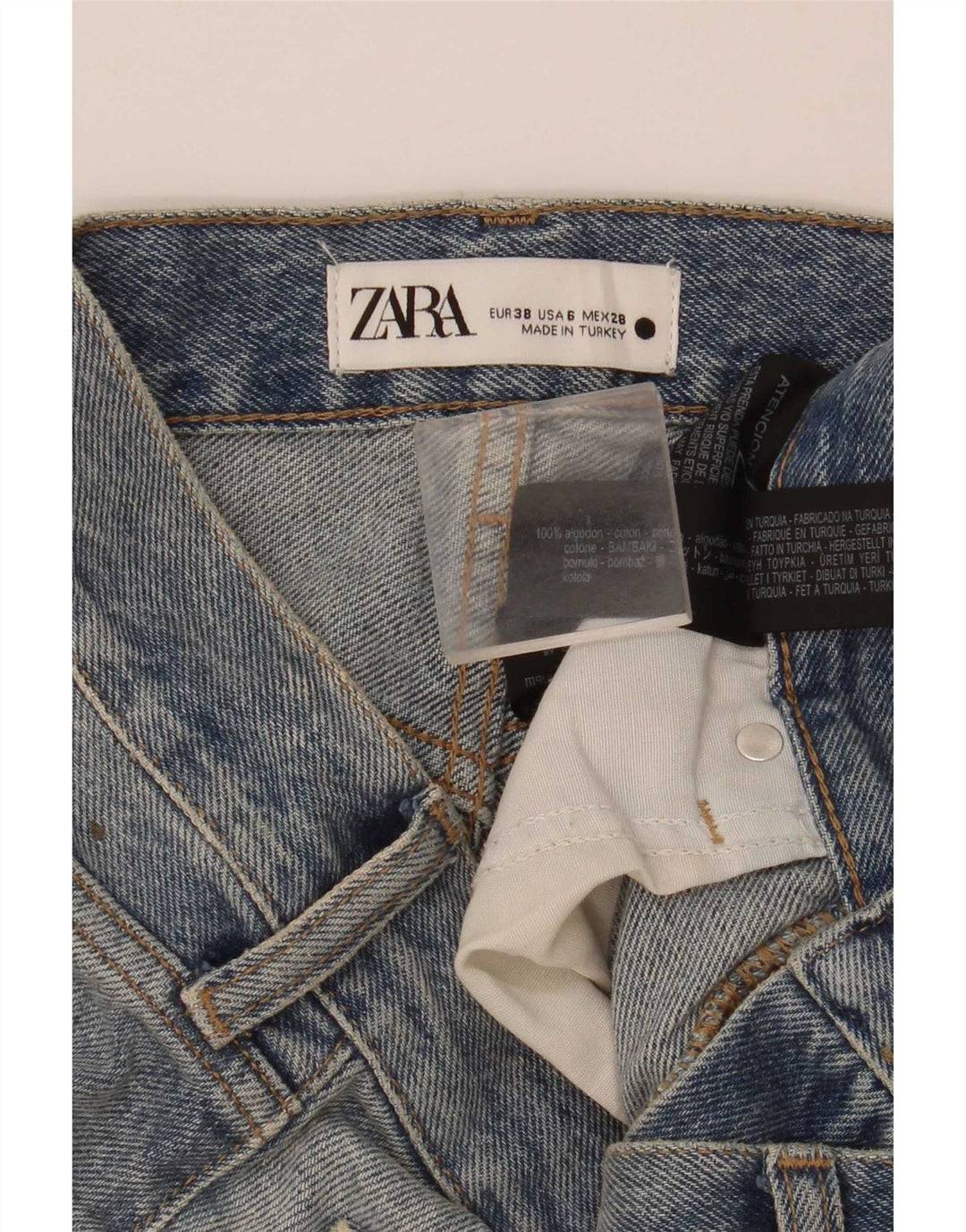Zara Γυναικείο τζιν σορτς EU 38 Small W28 Μπλε βαμβακερό