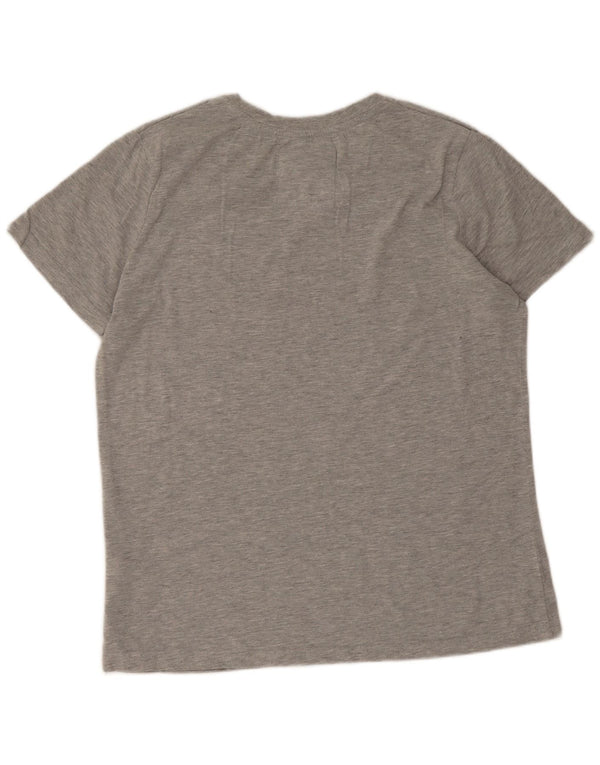 Γυναικείο γραφικό μπλουζάκι Superdry Top UK 14 Large Grey Cotton