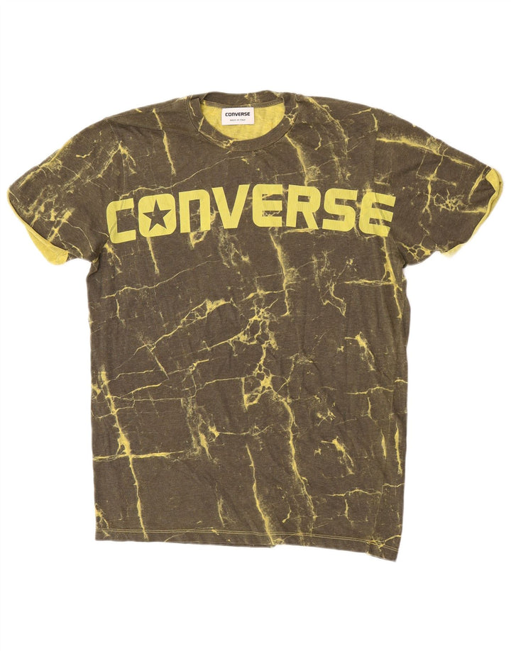 Ανδρικό Abstract μοτίβο Converse T-Shirt Top μεγάλο χακί βαμβακερό