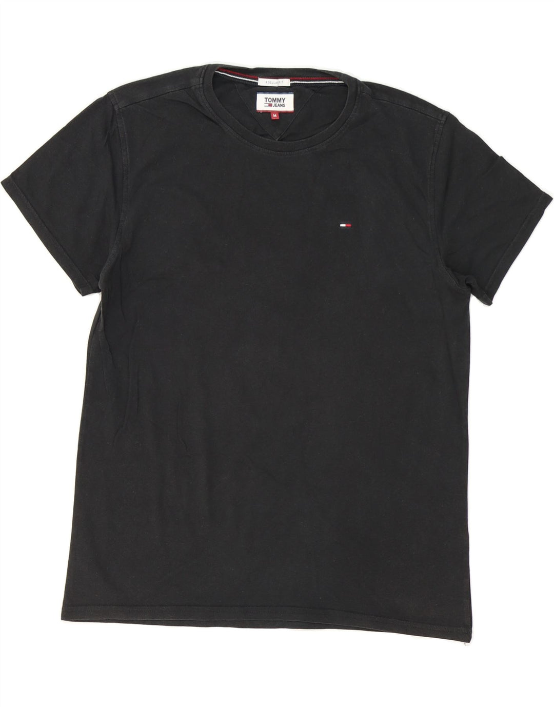 TOMMY HILFIGER Mens Regular Fit T-Shirt Top Medium Black Vintage Tommy Hilfiger and Second-Hand Tommy Hilfiger from Messina Hembry 