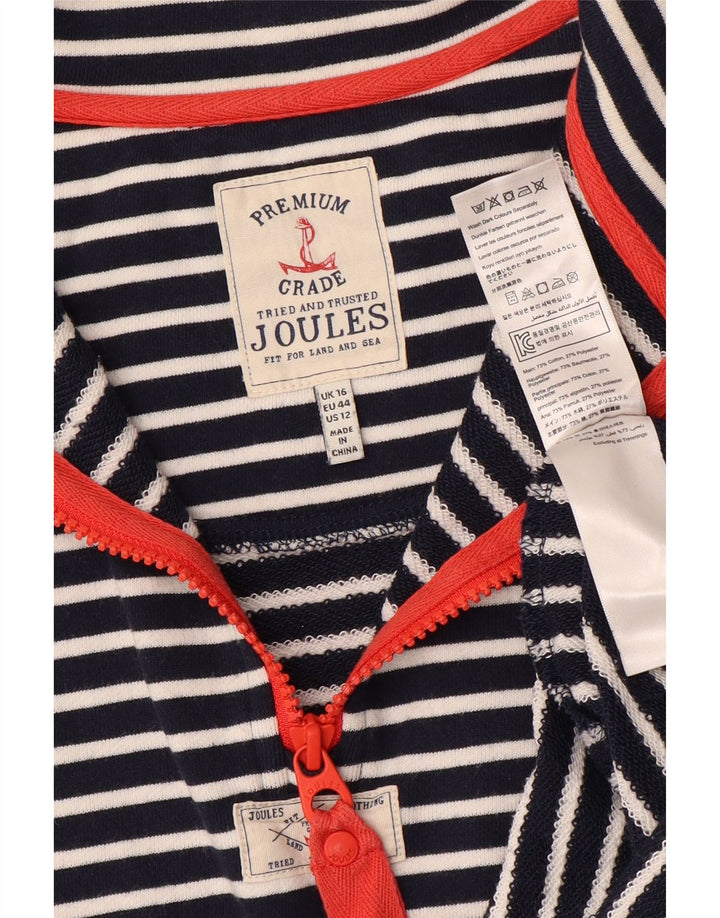 JOULES Γυναικείο φούτερ μεγάλου μεγέθους Jumper UK 16 Large Navy Blue ριγέ