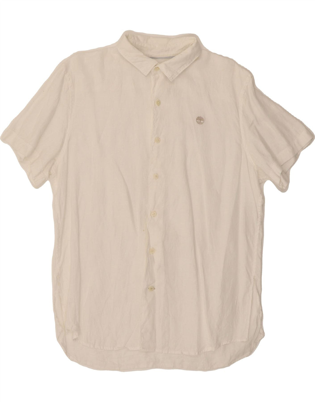 TIMBERLAND Mens Slim Fit Short Sleeve Shirt Medium White Vintage Timberland and Second-Hand Timberland from Messina Hembry 