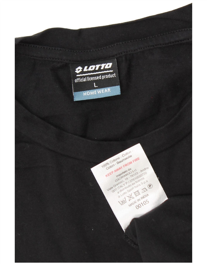 Lotto Ανδρικό T-Shirt Top μεγάλο μαύρο βαμβακερό