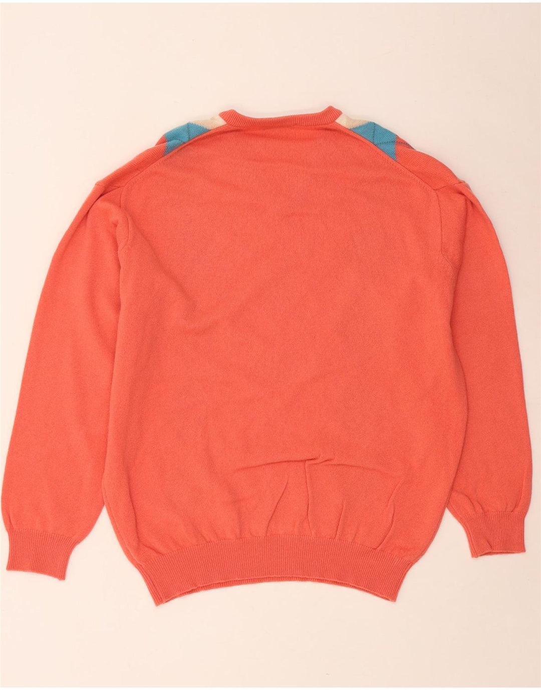 Ανδρικό πουλόβερ LYLE & SCOTT με V λαιμόκοψη XL Πορτοκαλί Argyle/Diamond