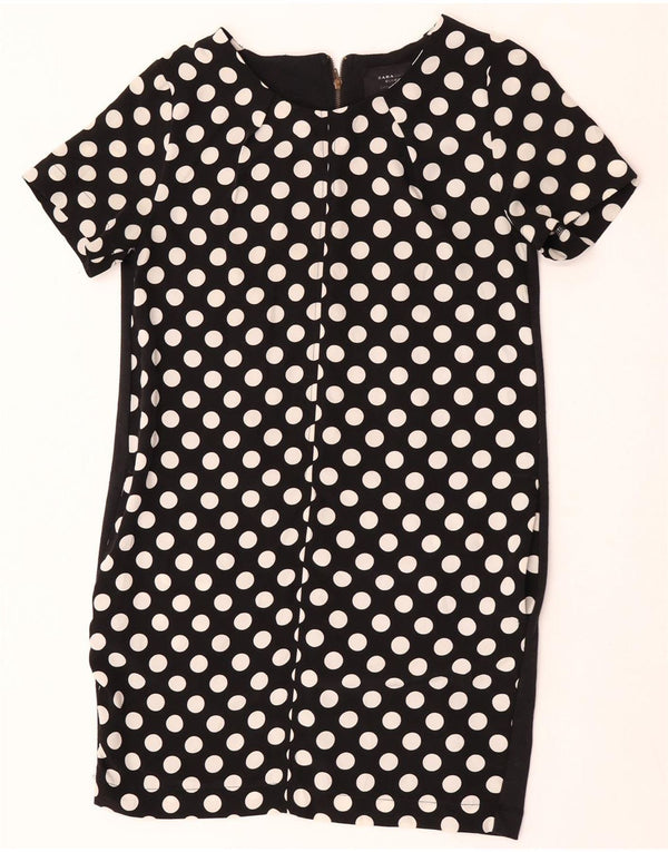 Zara Γυναικείο φόρεμα Shift UK 12 Medium Black Pot Polyester