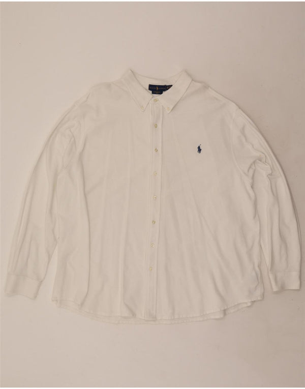 Πουκάμισο Ralph Lauren Ανδρικό Διχτυωτό 3XL Λευκό βαμβακερό