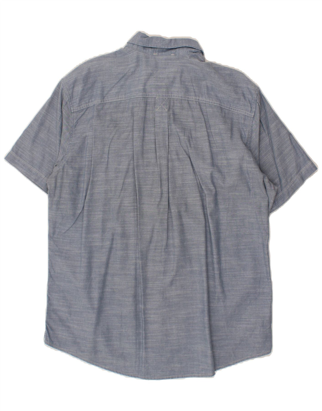 EDDIE BAUER Mens Short Sleeve Shirt Large Blue Cotton Vintage Eddie Bauer and Second-Hand Eddie Bauer from Messina Hembry 