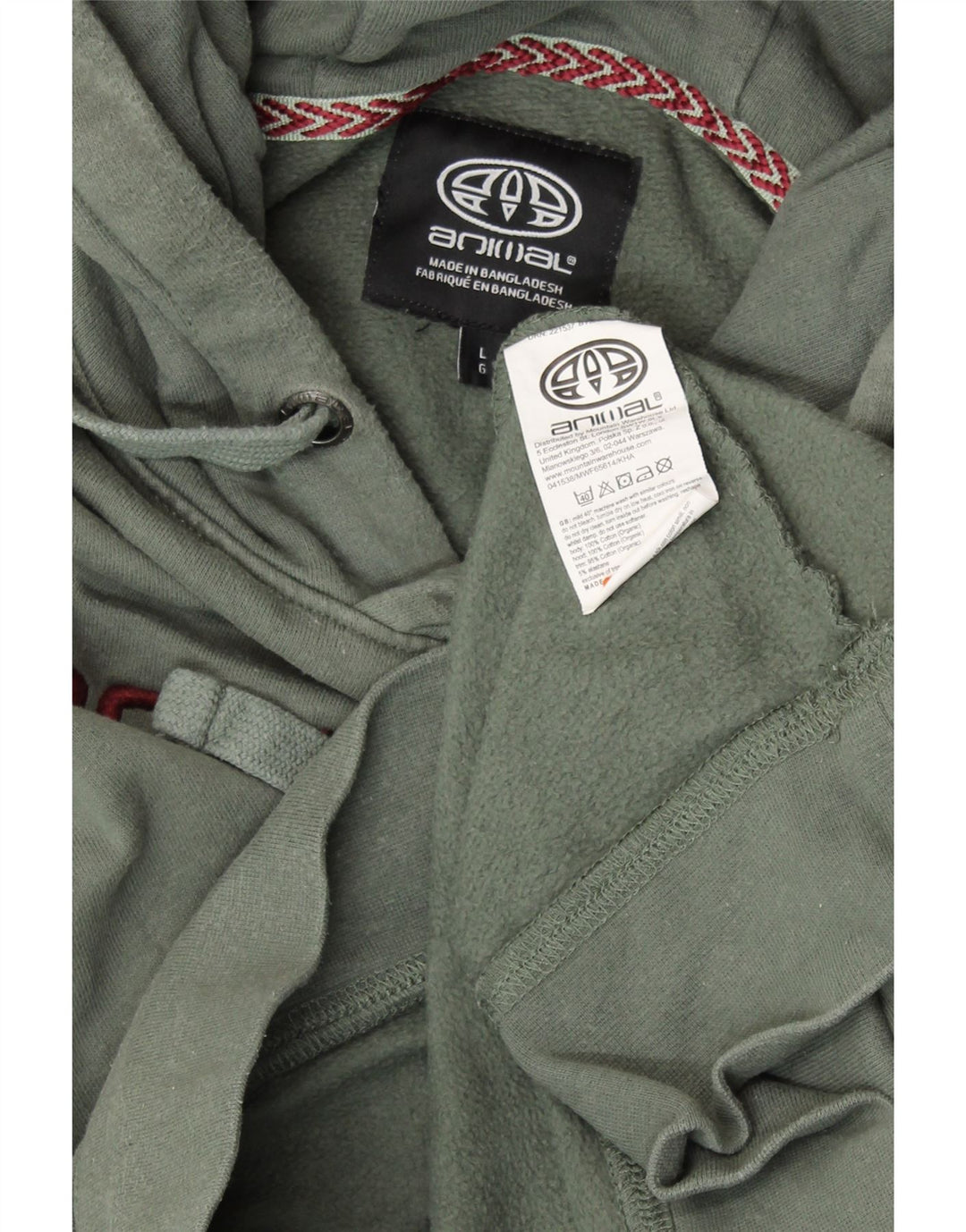 ANIMAL Ανδρικό γραφικό κουκούλα, μεγάλο πράσινο βαμβακερό