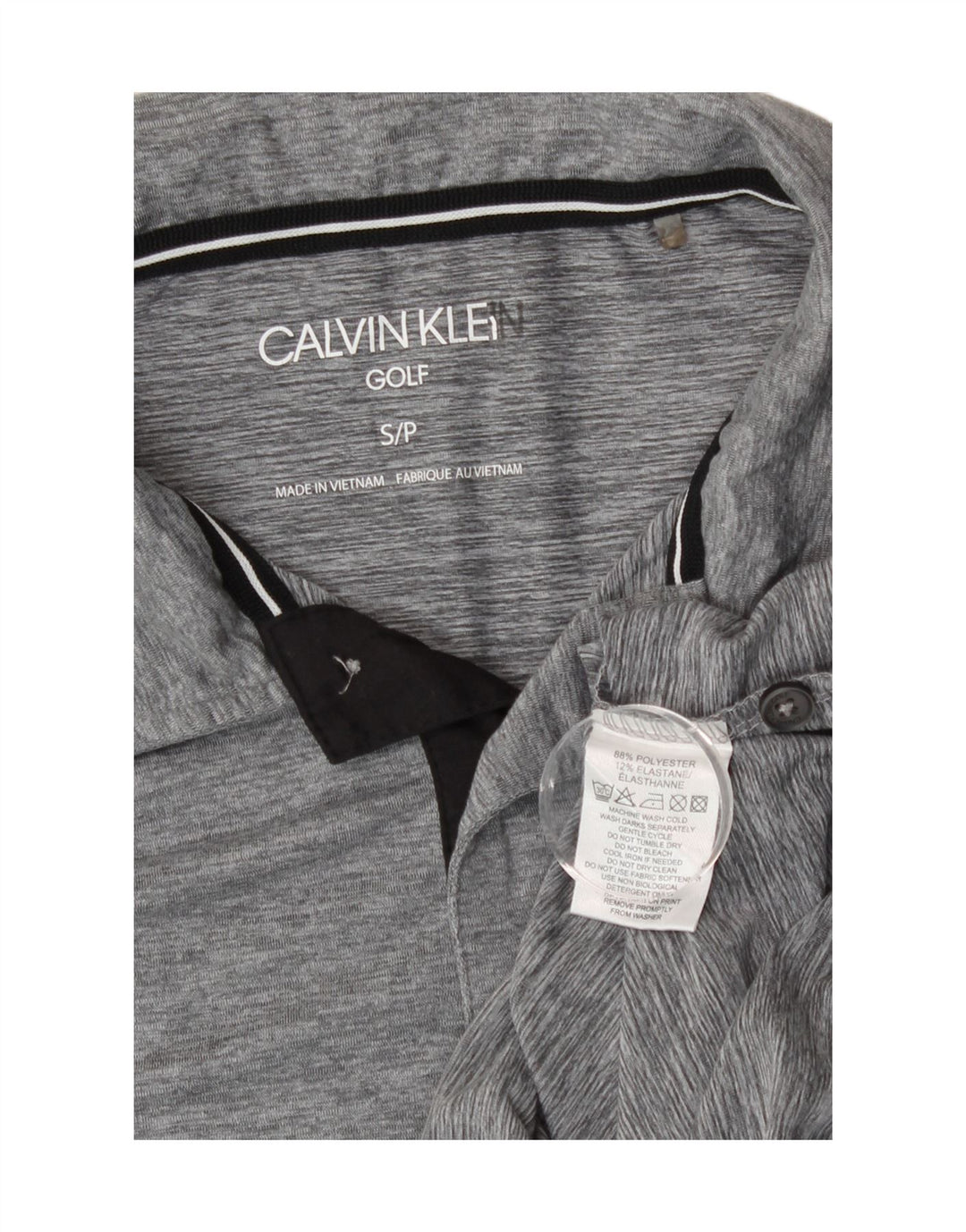 Calvin Klein ανδρικό πουκάμισο γκολφ πόλο μικρού γκρι πολυεστέρα