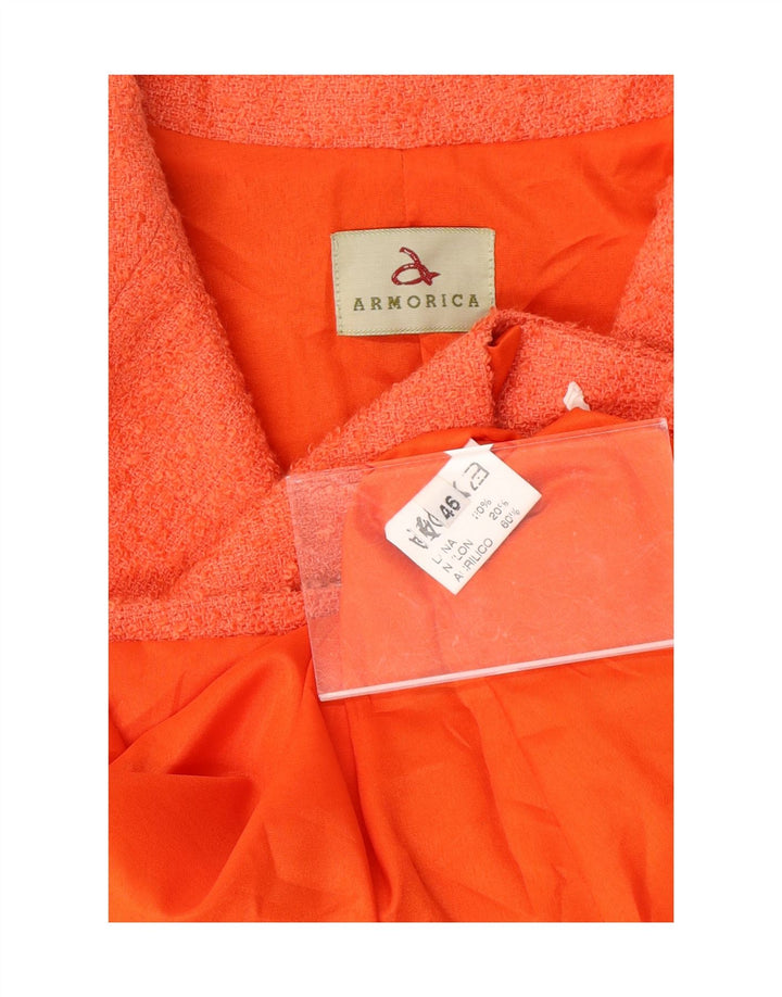 ARMORICA Womens 4 Button Blazer Jacket IT 46 Large Orange Wool Vintage Armorica and Second-Hand Armorica from Messina Hembry 