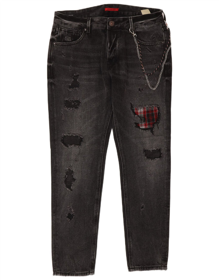 Gianni Lupo Ανδρικό Bruce Distressed Slim Jeans IT 48 Medium W34 L30 Grey