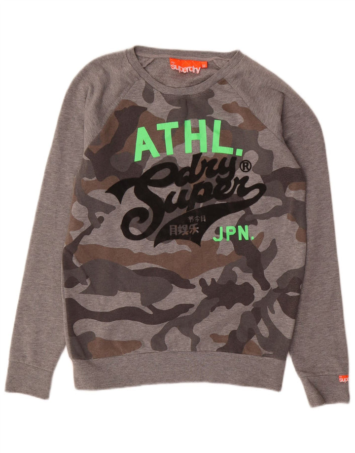 Ανδρικό γραφικό φούτερ Superdry Jumper Medium Grey Camouflage Polyester