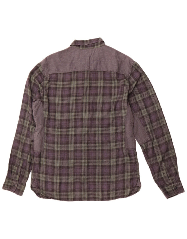 Πουκάμισο ALL SAINTS Ανδρικό φανελένιο πουκάμισο με καρό Slim Fit Large Grey Check Polyester