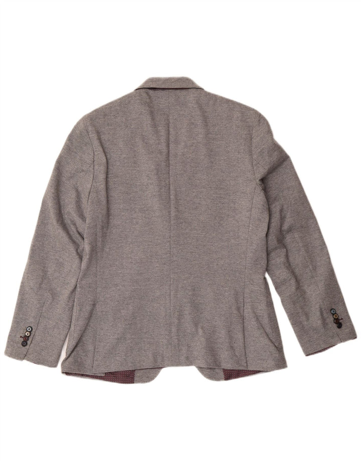 John Barritt Γυναικείο Μπουφάν Blazer με 2 Κουμπιά IT 50 XL Γκρι βαμβακερό