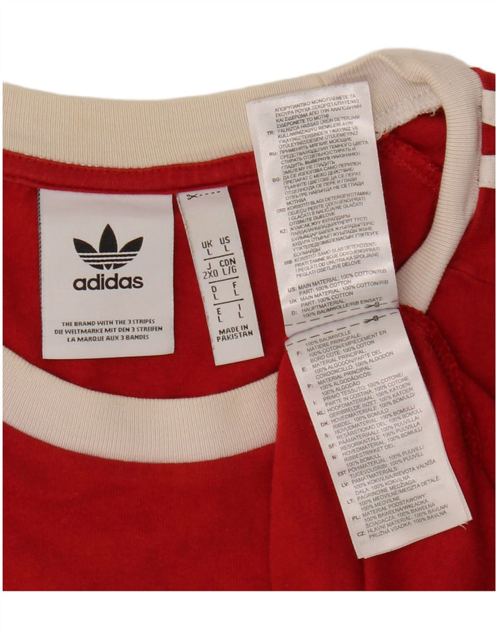 Ανδρικό T-Shirt ADIDAS Top μεγάλο κόκκινο βαμβακερό