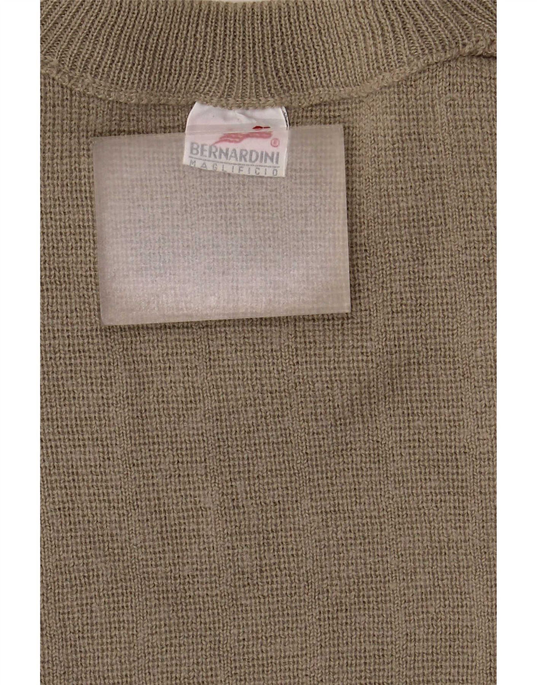 Ανδρικό πουλόβερ Bernardini Crew Neck Jumper XL Χακί γεωμετρικό μαλλί