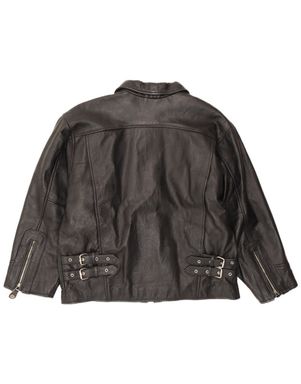 Vintage Ανδρικό Δερμάτινο Μπουφάν EU 54 2XL Μαύρο Δερμάτινο
