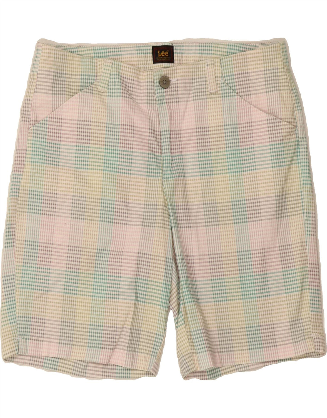 LEE Womens Casual Shorts US 12 Large W34 Multicoloured Check Cotton Vintage Lee and Second-Hand Lee from Messina Hembry 