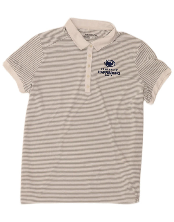 Nike γυναικείο μπλουζάκι πόλο με γραφικό Dri Fit UK 20 2XL Λευκό πολυεστέρα με ρίγες
