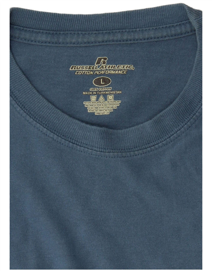 Russell Athletic Ανδρικό T-Shirt Top μεγάλο μπλε βαμβακερό