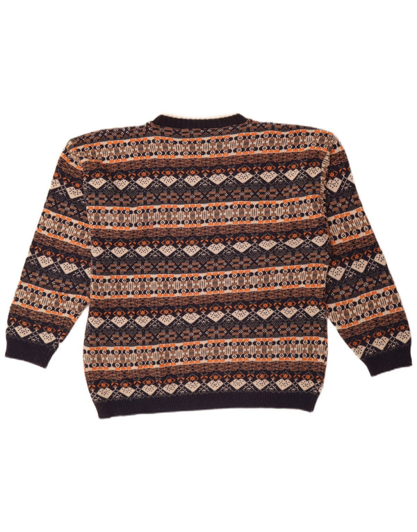Vintage Ανδρικό πουλόβερ με λαιμόκοψη XL Πολύχρωμο Fair Isle Cotton