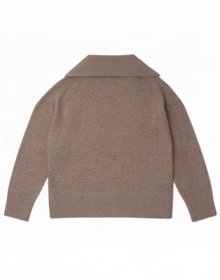 Massimo Dutti Γυναικείο πουλόβερ με λαιμόκοψη μεγάλου μεγέθους πόλο UK 12 Μεσαίο γκρι