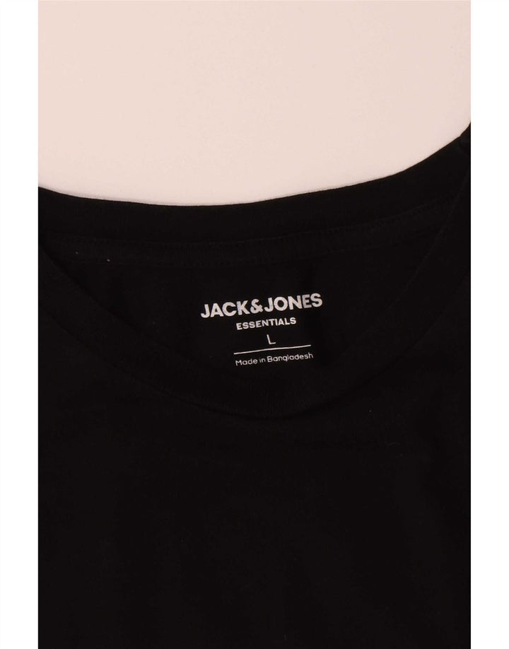 Jack & Jones Ανδρικό T-Shirt Top μεγάλο μαύρο βαμβακερό