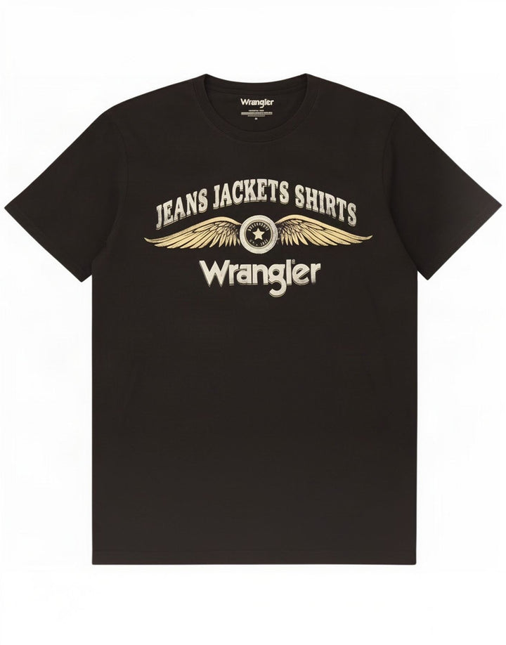 Ανδρικό γραφικό T-Shirt Wrangler Top Μεσαίο μαύρο βαμβακερό