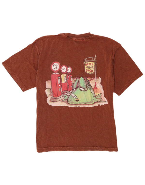 Ανδρικό μπλουζάκι Weird Fish Graphic T-Shirt Top XL καφέ βαμβακερό