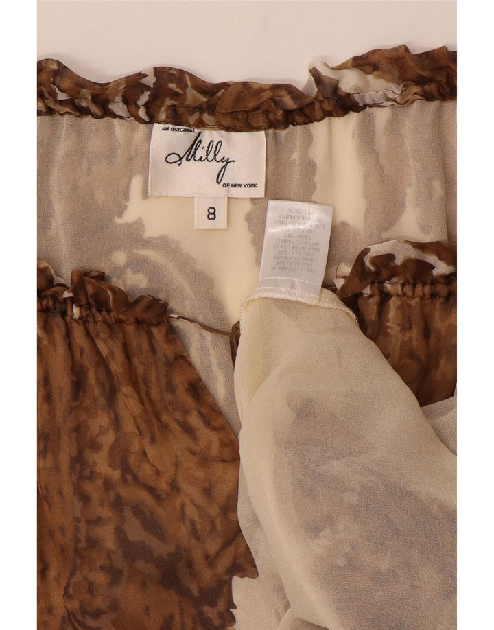 Milly γυναικείο μανίκι 3/4 με ανοιχτό ώμο 8 μεσαίο καφέ μετάξι Paisley