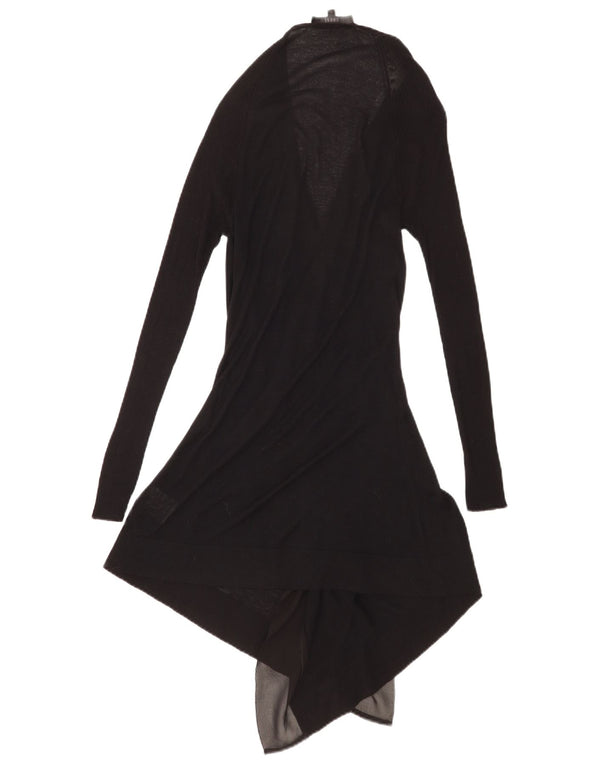 Coast Womens Longline Asymmetric Cardigan Sweater UK 8 Small Black Viscose