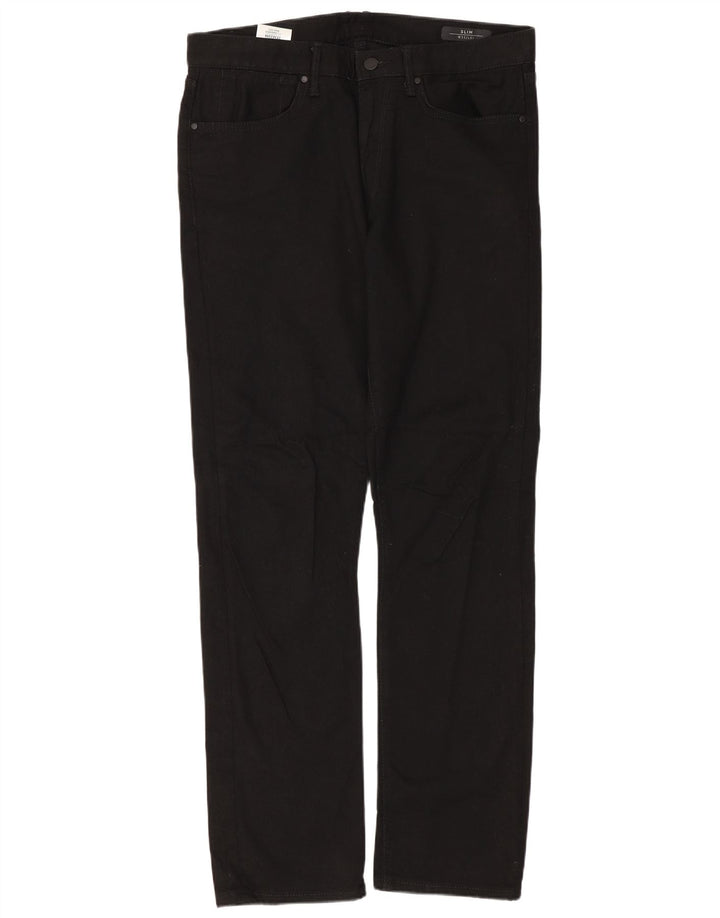 MARKS & SPENCER Ανδρικό Slim Jeans W32 L31 Μαύρο βαμβακερό