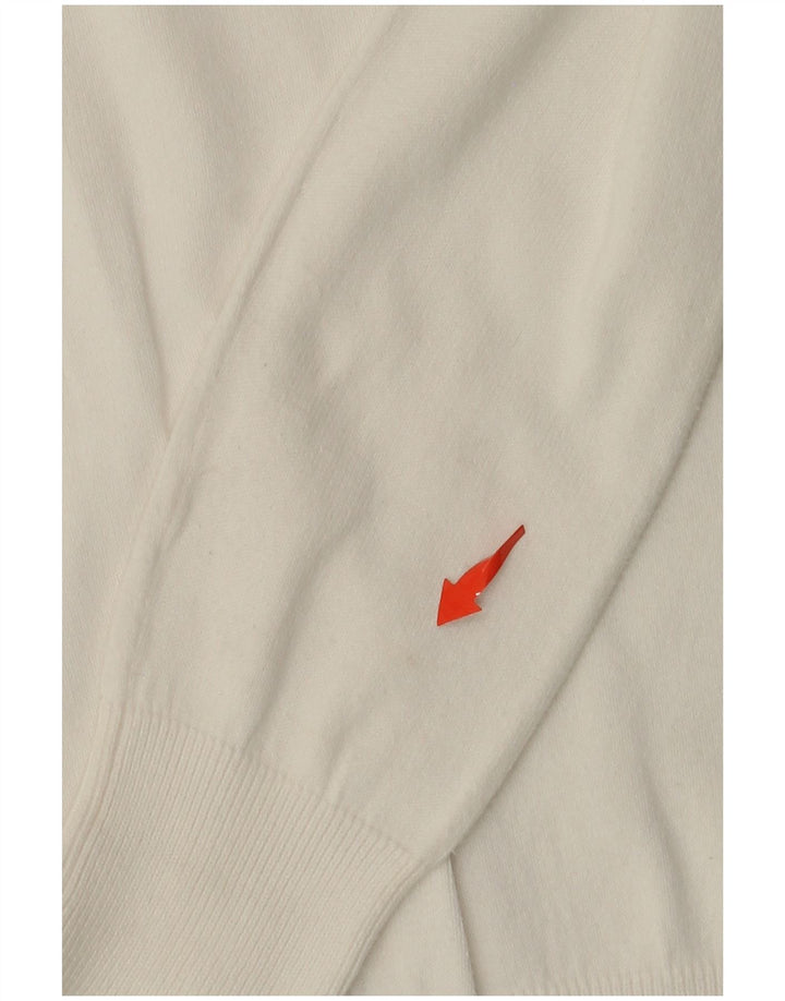 Γυναικείο πουλόβερ ZARA με V λαιμόκοψη UK 14 Large White