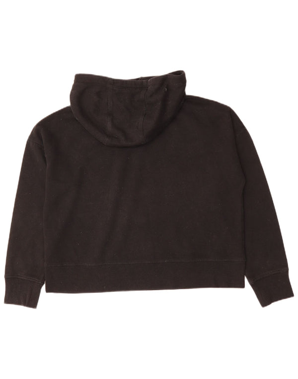 Γυναικείο Calvin Klein Crop Hoodie Jumper UK 12 Medium Black Colourblock