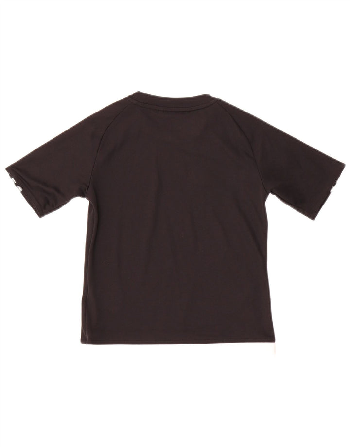 ADIDAS Boys Climalite Graphic T-Shirt Top 7-8 Years Black Polyester