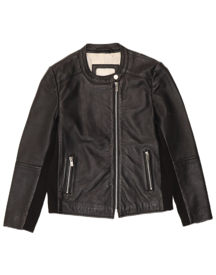 Mango Girls Biker Leather Jacket 9-10 Years Μαύρο