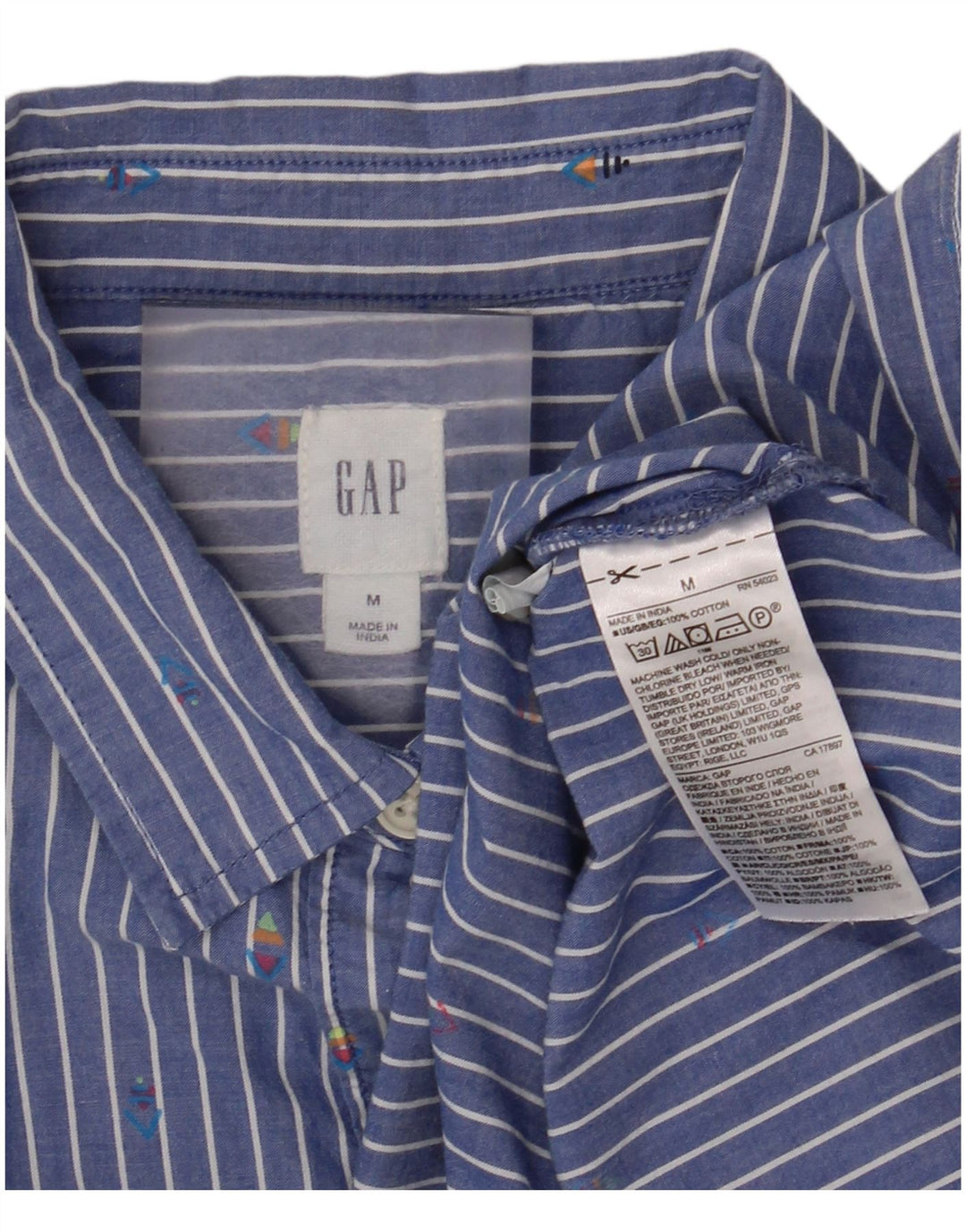 Γυναικείο πουκάμισο GAP UK 14 Βαμβακερό μεσαίο μπλε ρίγες