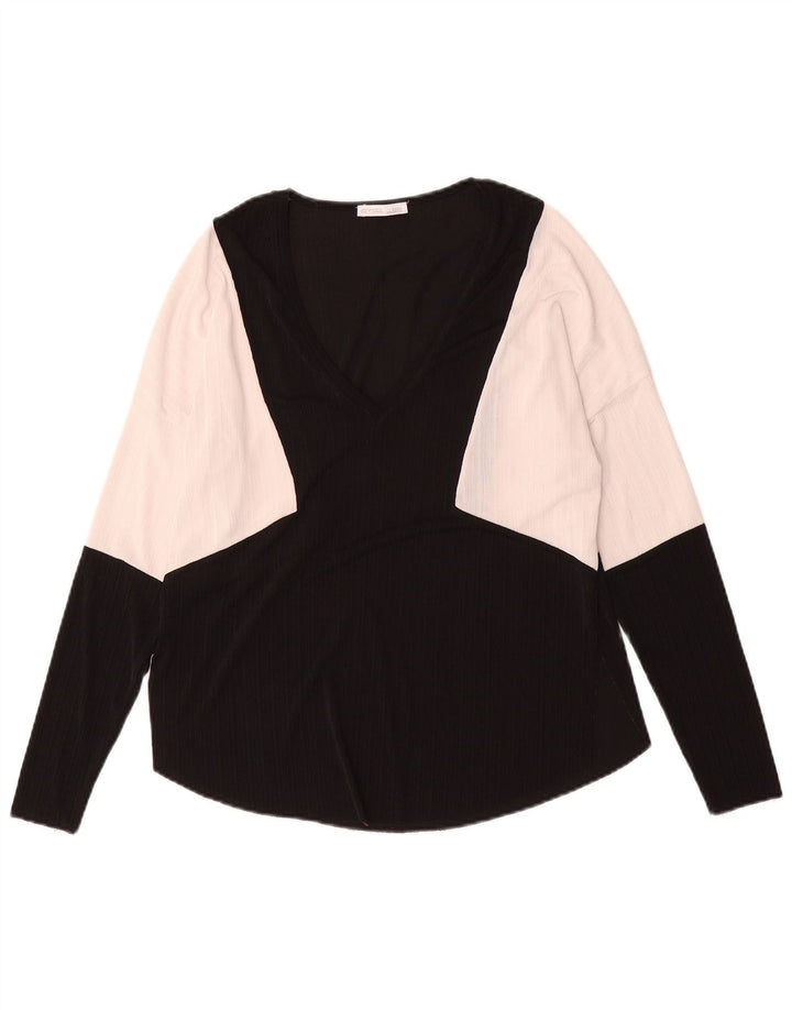 Zara γυναικείο τοπ μακρυμάνικο UK 10 Small Black Colourblock