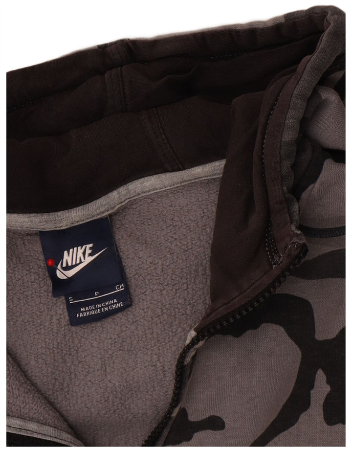 Ανδρικό πουλόβερ Nike με φερμουάρ με κουκούλα, μικρό γκρι βαμβακερό καμουφλάζ