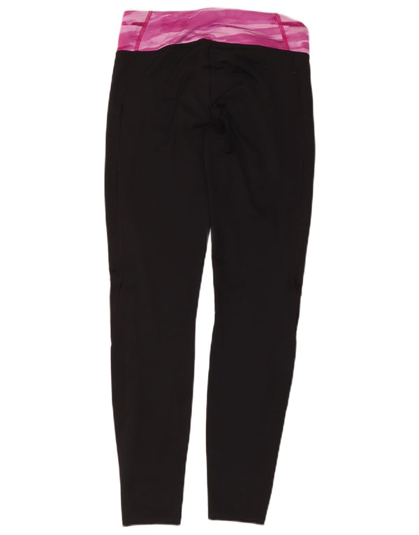 Under Armour Womens Cold Gear Leggings UK 14 Medium Black Colourblock