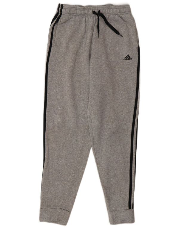 Adidas Boys Tracksuit Trousers Joggers 13-14 Years Grey Cotton