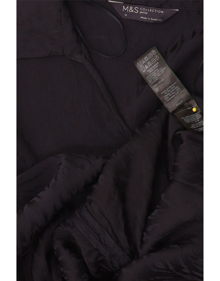 Marks & Spencer Γυναικείο πουλόβερ πουκάμισο UK 12 Medium Navy Blue Viscose