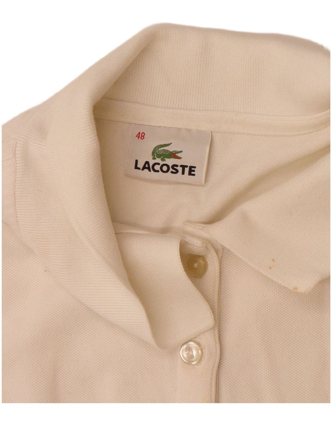 Γυναικείο πουκάμισο Polo Lacoste Μέγεθος 48 XL από λευκό βαμβακερό